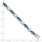 7.25 Inch Sterling Silver Rhodium-Plated London Blue/Sky Blue Topaz Bracelet