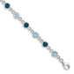 8 Inch Sterling Silver Rhod-Plat London And Light Swiss Blue Topaz Bracelet