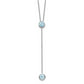 Sterling Silver Rhodium-Plated Blue Topaz W/ 2In Ext. Y-Necklace