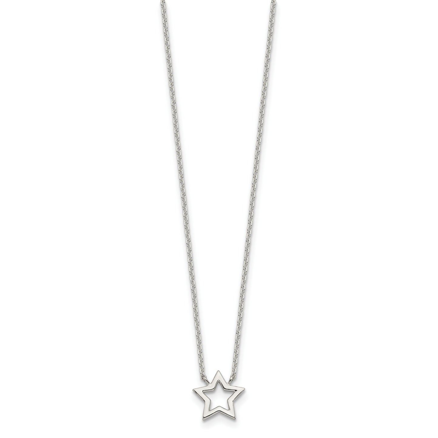 Sterling Silver Cut-Out Star Pendant Necklace