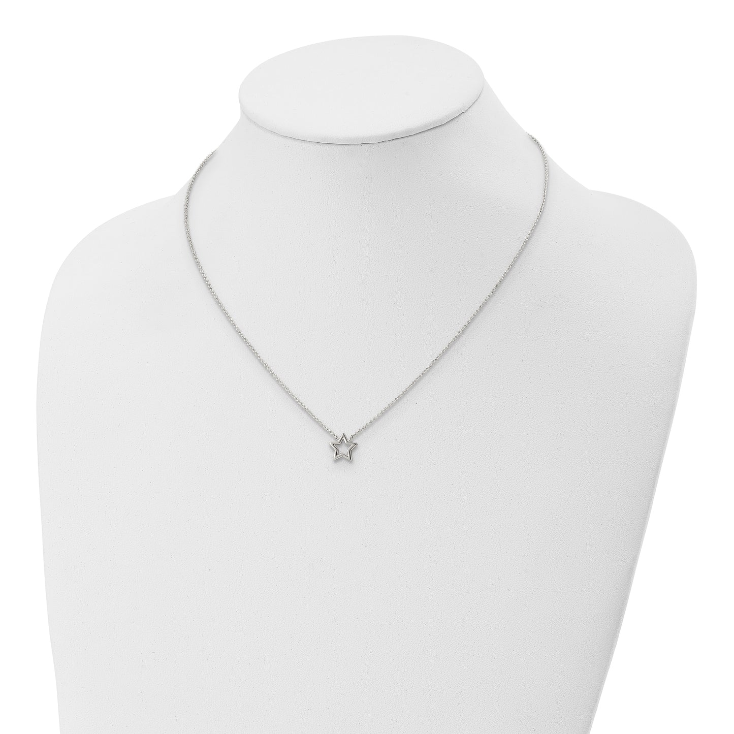 Sterling Silver Cut-Out Star Pendant Necklace