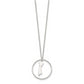 Sterling Silver Polished Shooting Star Circle Pendant Necklace