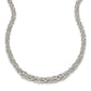 Sterling Silver Polished Byzantine Graduated Link Necklace