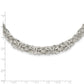 Sterling Silver Polished Byzantine Graduated Link Necklace