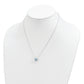 Sterling Silver Rhodium-Plated Square Blue Topaz W/2 In Ext. Necklace