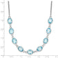 Sterling Silver Rhodium-Plated Polished Blue Topaz W/2 In Ext. Necklace