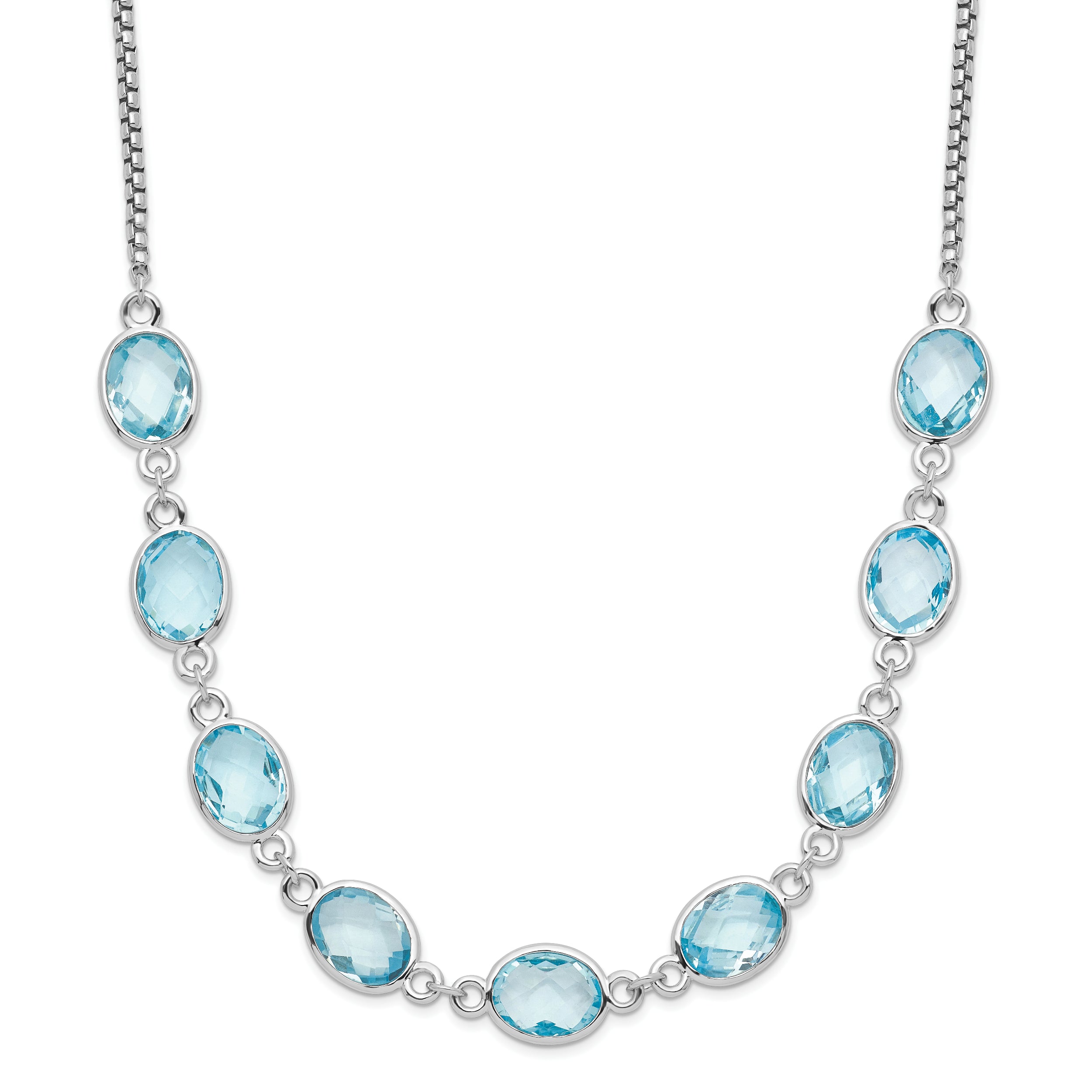 Stunning 925 Sterling Silver Blue shops Topaz Necklace