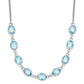 Sterling Silver Rhodium-Plated Polished Blue Topaz W/2 In Ext. Necklace