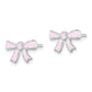 Sterling Silver Madi K Rhodium-Plated Pink Enamel Bow Children'S Post Earrings