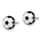 Sterling Silver Madi K Rhodium-Plated Polished Black & White Enameled Soccer Ball Children'S Post Earrings