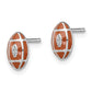 Sterling Silver Madi K Rhodium-Plated Polished Brown Enameled Football Children'S Post Earrings