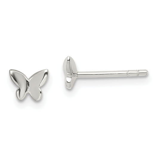 Sterling Silver Madi K Polished Butterfly Children'S Post Earrings