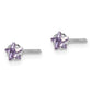 Sterling Silver Madi K Rh-Plated Purple Cz Star Children'S Stud Earrings