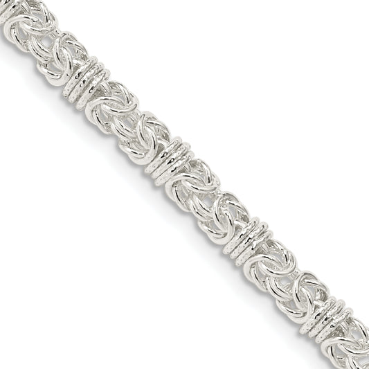 18 Inch Sterling Silver 4mm Fancy Byzantine Chain