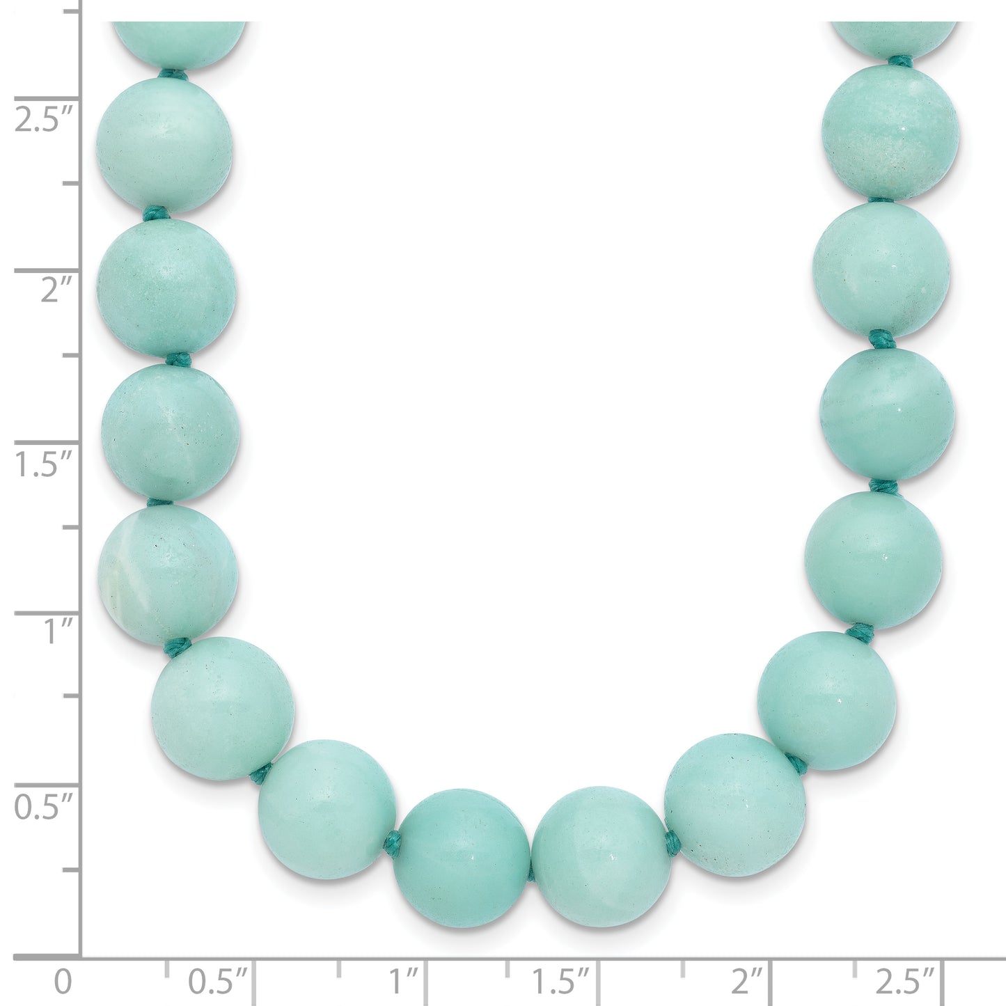 Sterling Silver 10-10.5mm Smooth Beaded Amazonite Necklace W/Sterling S.Rh Clasp