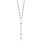 Sterling Silver Polished Black Onyx Rosary Necklace