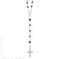 Sterling Silver Polished Black Onyx Rosary Necklace