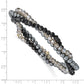 Sterling Silver Black And Smoky Crystal, Hematite 3Pce Stretch Bracelet