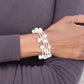 Fashion 7-8mm White Baroque Freshwater Cultured Pearl And Glass Beaded Wrap Bracelet