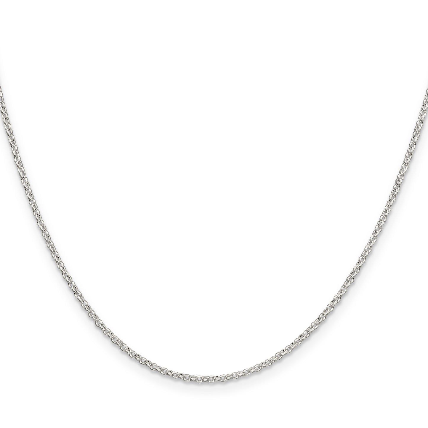 18 Inch Sterling Silver 1.5mm Diamond-Cut Cable Chain