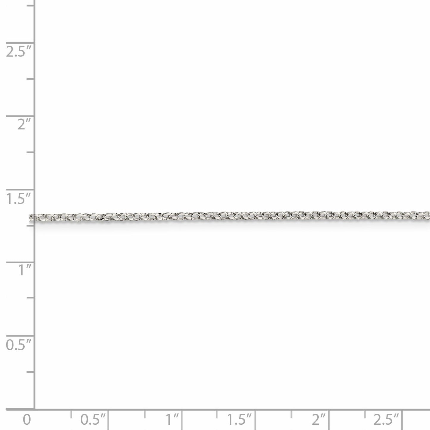 36 Inch Sterling Silver 1.5mm Diamond-Cut Cable Chain