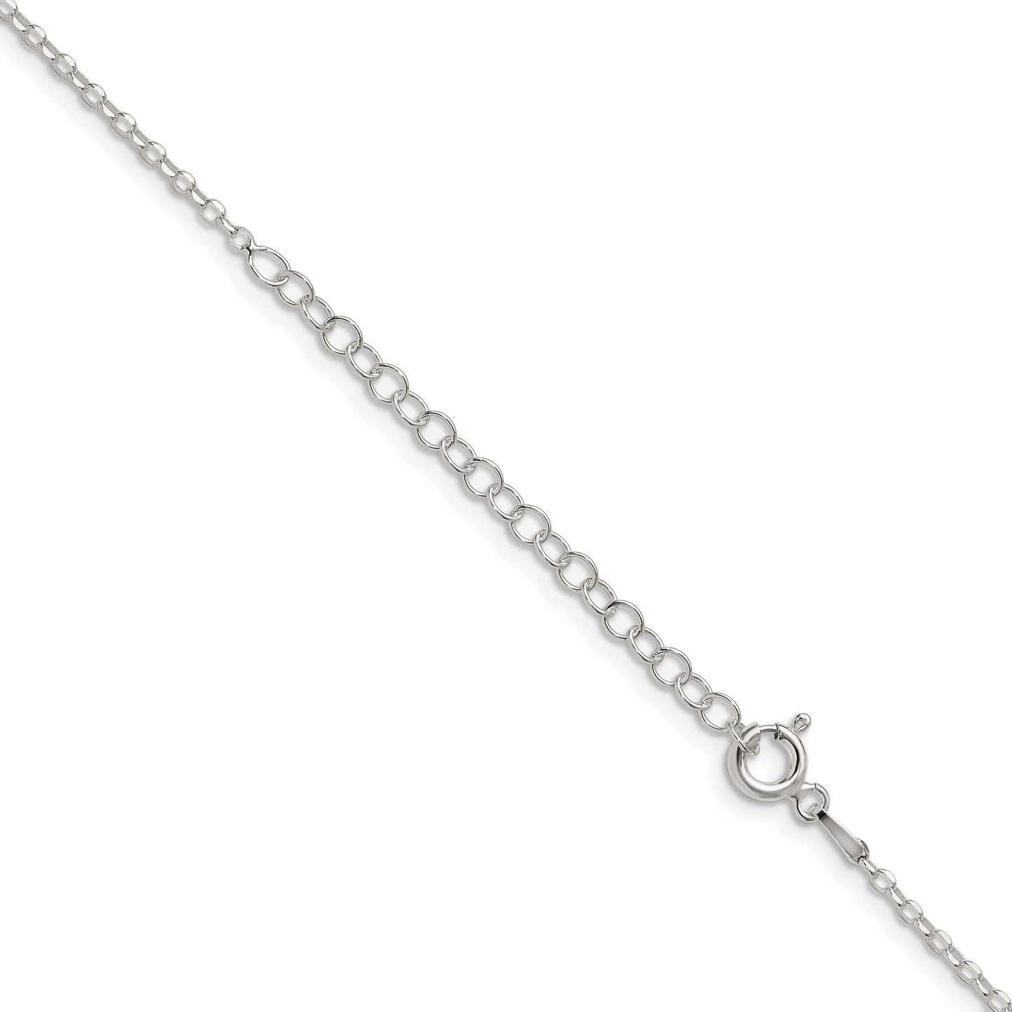 18 Inch Sterling Silver 1.75mm Diamond-Cut Cable Chain W/2In Ext.