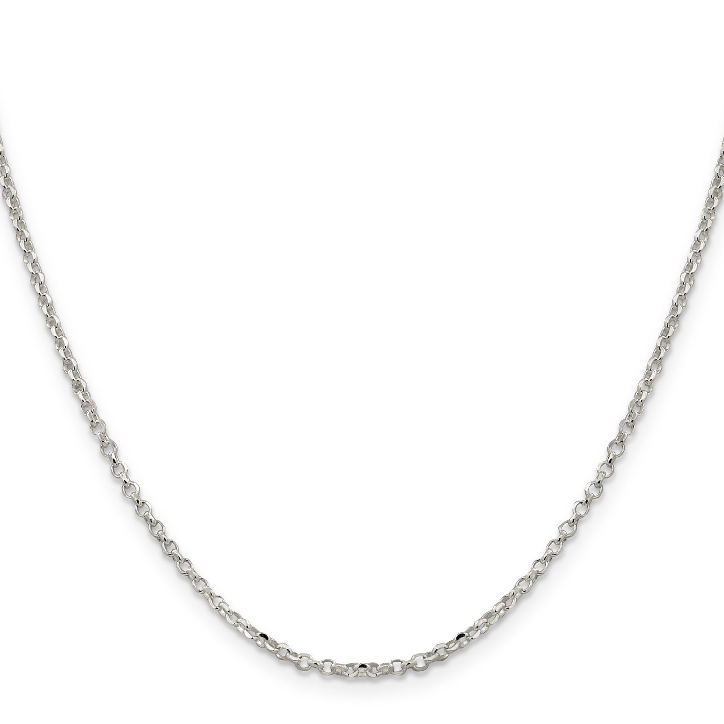 20 Inch Sterling Silver 2.2mm Diamond-Cut Cable Chain