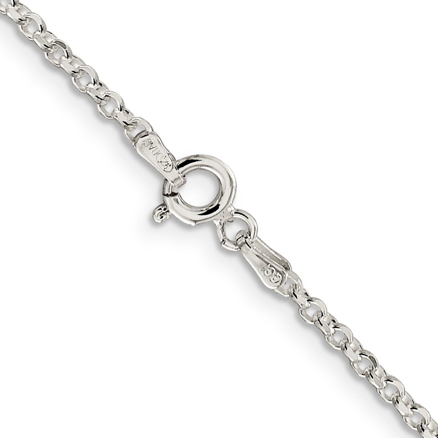 18 Inch Sterling Silver 2.2mm Diamond-Cut Cable Chain