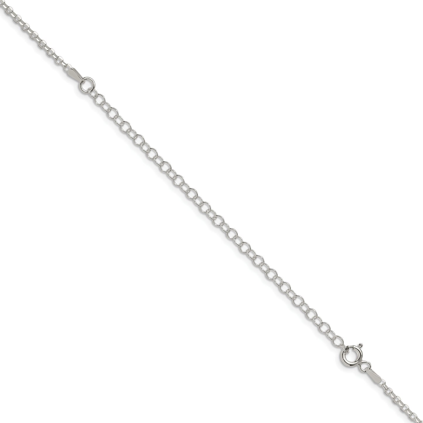 22 Inch Sterling Silver 2.2mm Diamond-Cut Cable Chain W/4In Ext.