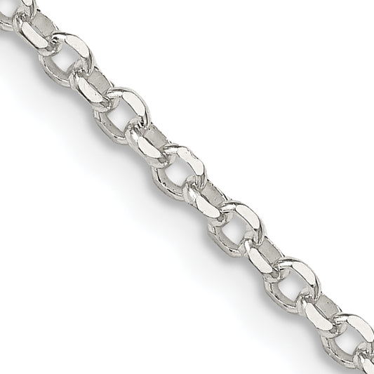 16 Inch Sterling Silver 2.6mm Diamond-Cut Cable Chain