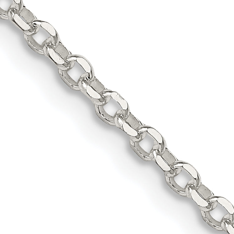 24 Inch Sterling Silver 2.6mm Diamond-Cut Cable Chain