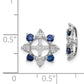 Sterling Silver Rhodium Diam. & Created Sapphire Earring Jacket