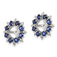 Sterling Silver Rhodium Diam. & Created Sapphire Earring Jacket