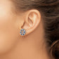 Sterling Silver Rhodium Created Sapphire Earring Jacket