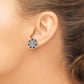 Sterling Silver Rhodium Created Sapphire Earring Jacket