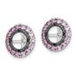 Sterling Silver Rhodium Crted Pink Sapphire & Black Earring Jacket