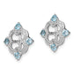 Sterling Silver Rhodium Diam. & Swiss Blue Topaz Earring Jacket