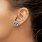 Sterling Silver Rhodium Diam. & Created Sapphire Earring Jacket