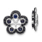 Sterling Silver Rhodium Created Sapphire & Black Earring Jacket