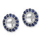 Sterling Silver Rhodium Diam. & Created Sapphire Earring Jacket