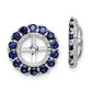 Sterling Silver Rhodium Diam. & Created Sapphire Earring Jacket