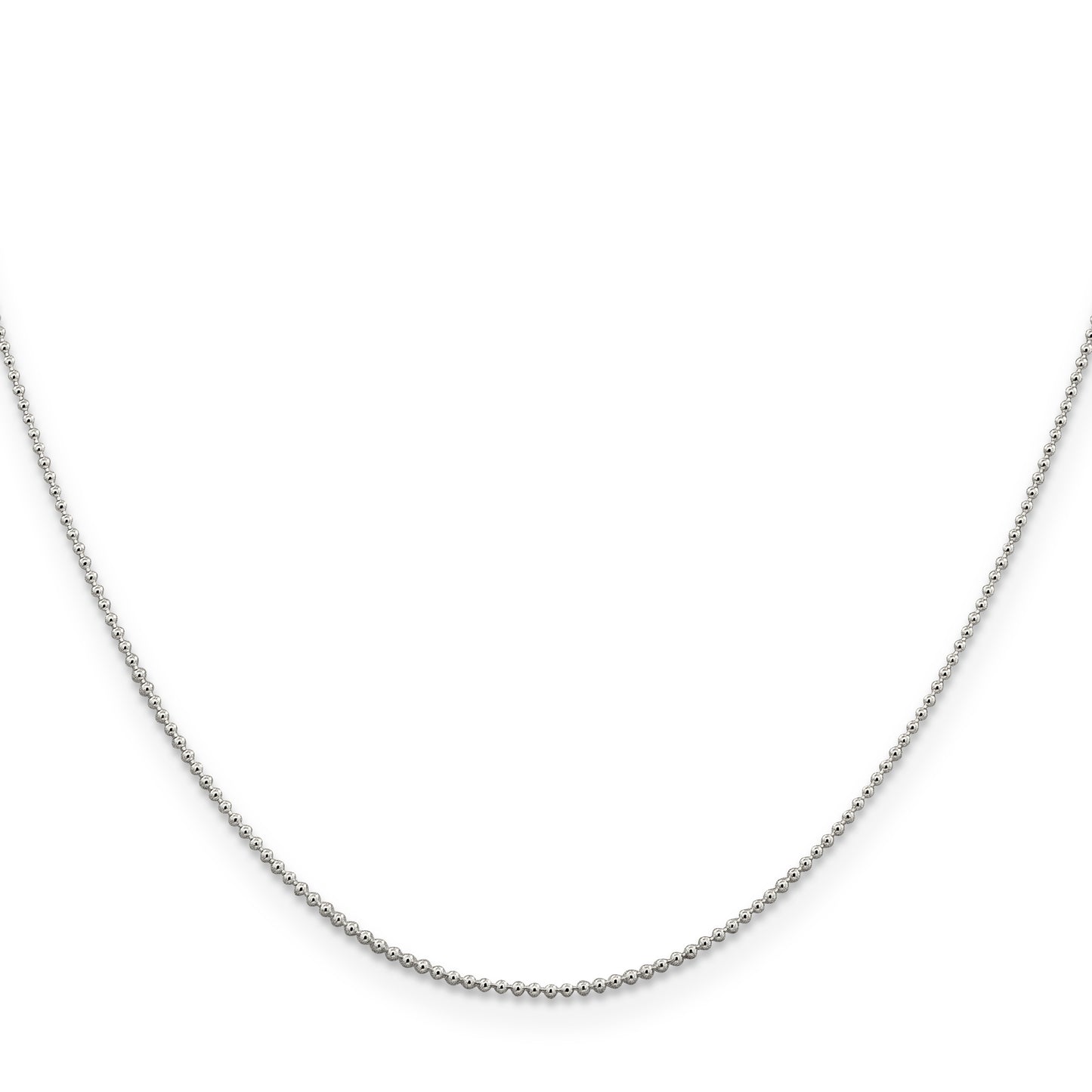 16 Inch Sterling Silver 1mm Beaded Chain