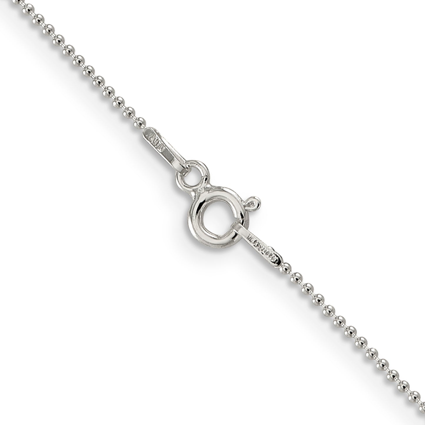 16 Inch Sterling Silver 1mm Beaded Chain