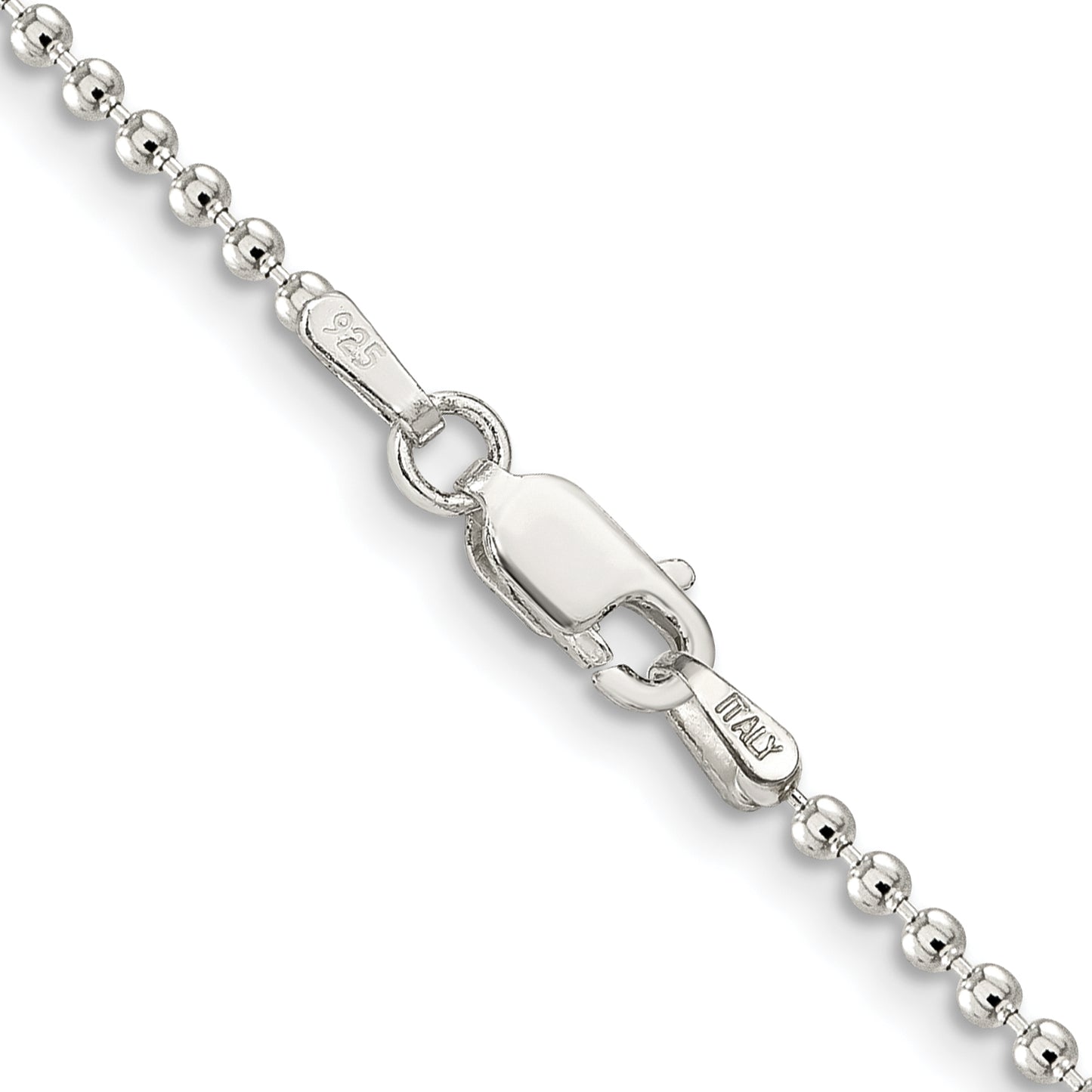 24 Inch Sterling Silver 2mm Beaded Chain