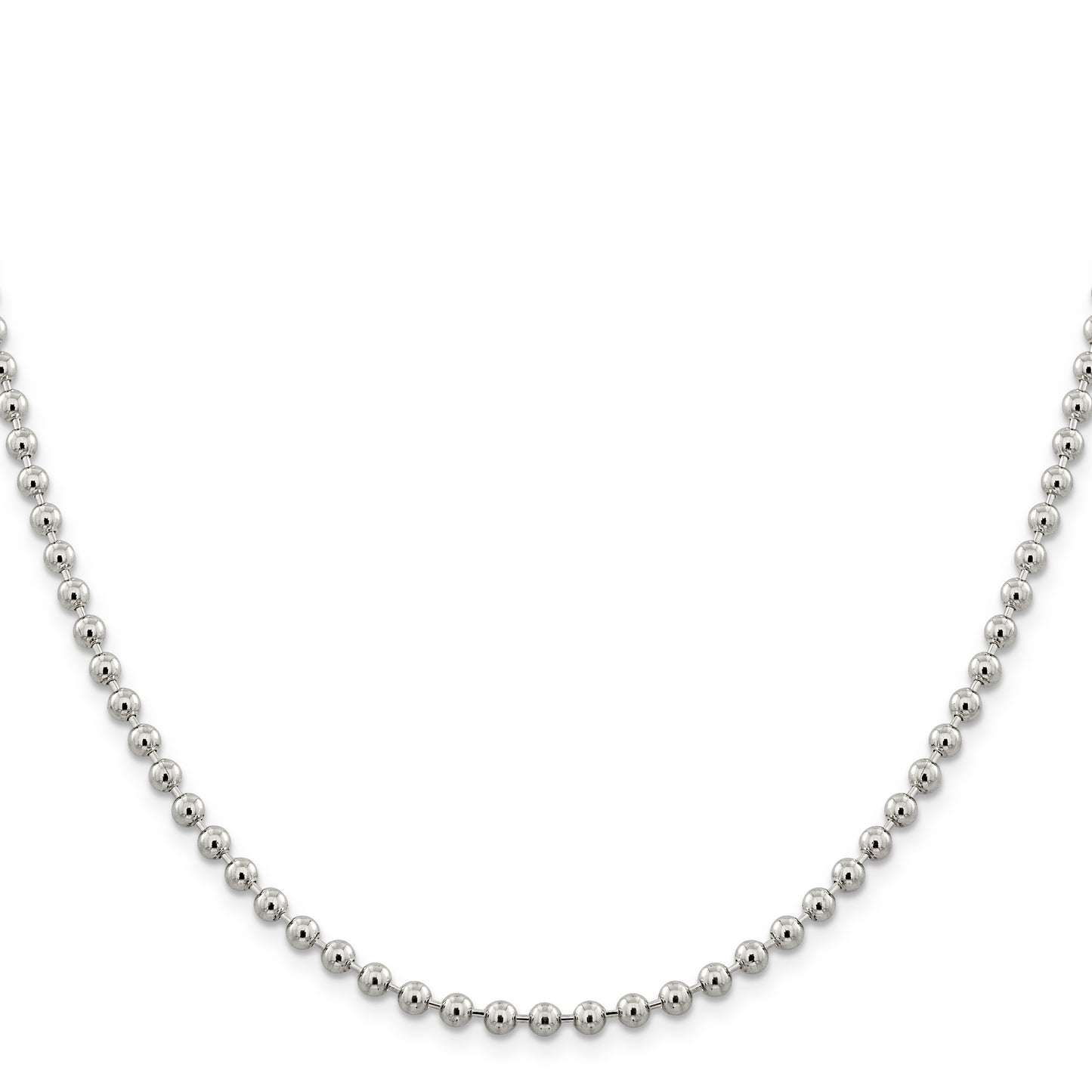 16 Inch Sterling Silver 4mm Beaded Chain