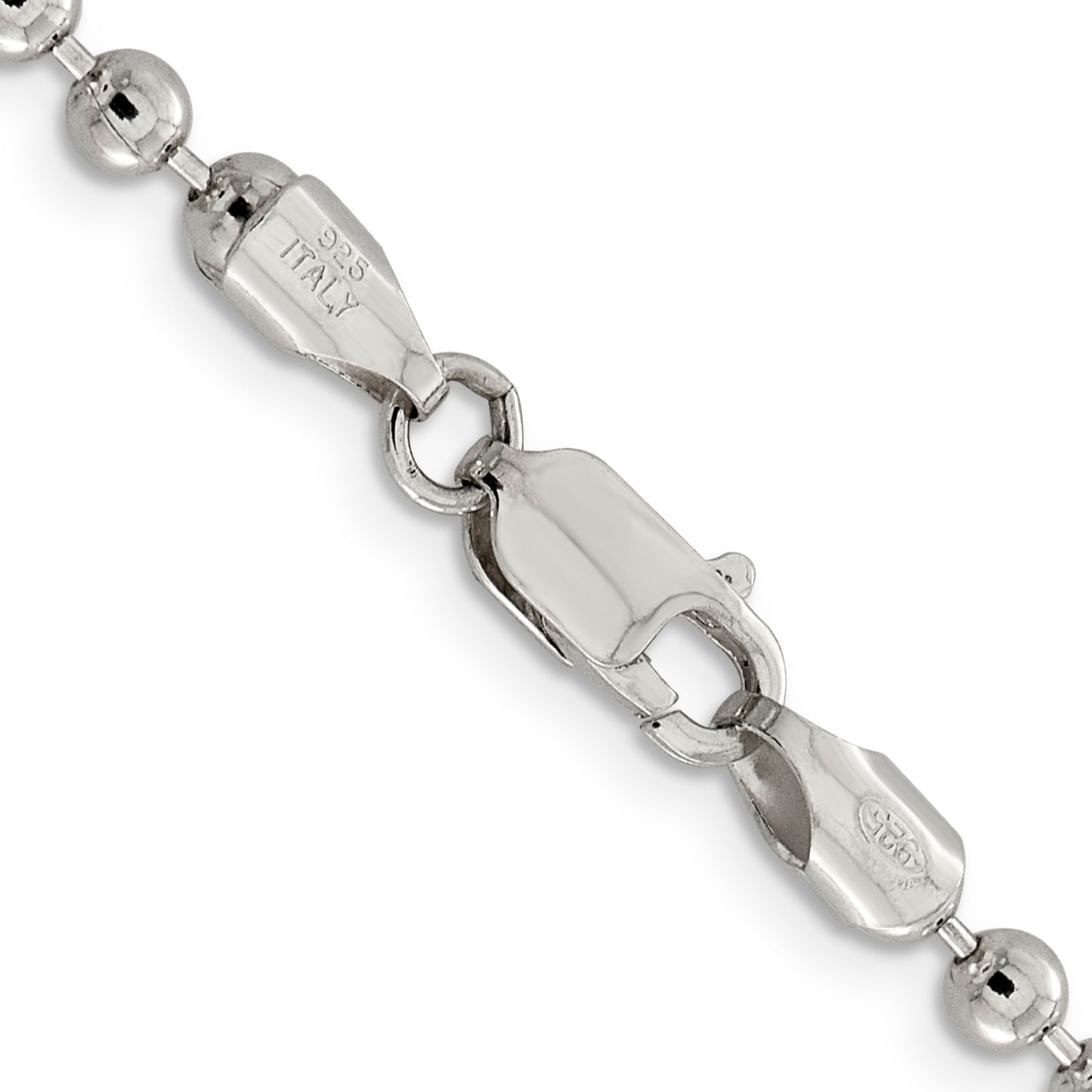 16 Inch Sterling Silver 4mm Beaded Chain