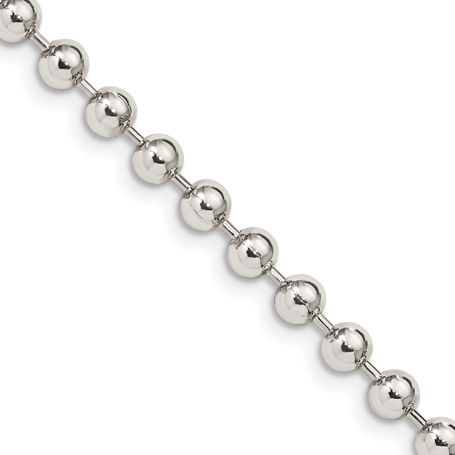 18 Inch Sterling Silver 4mm Beaded Chain