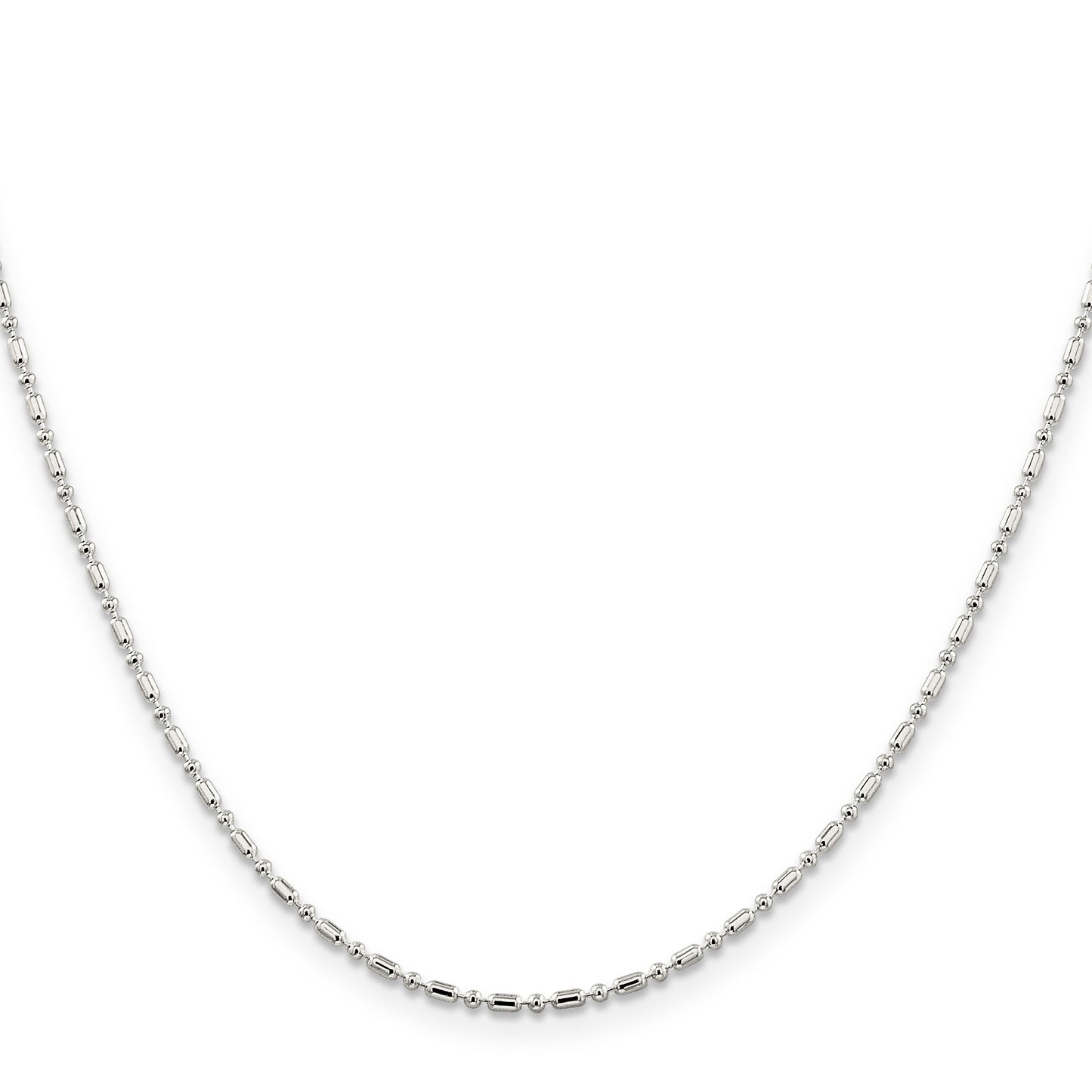 14 Inch Sterling Silver 1.5mm Fancy Beaded Chain