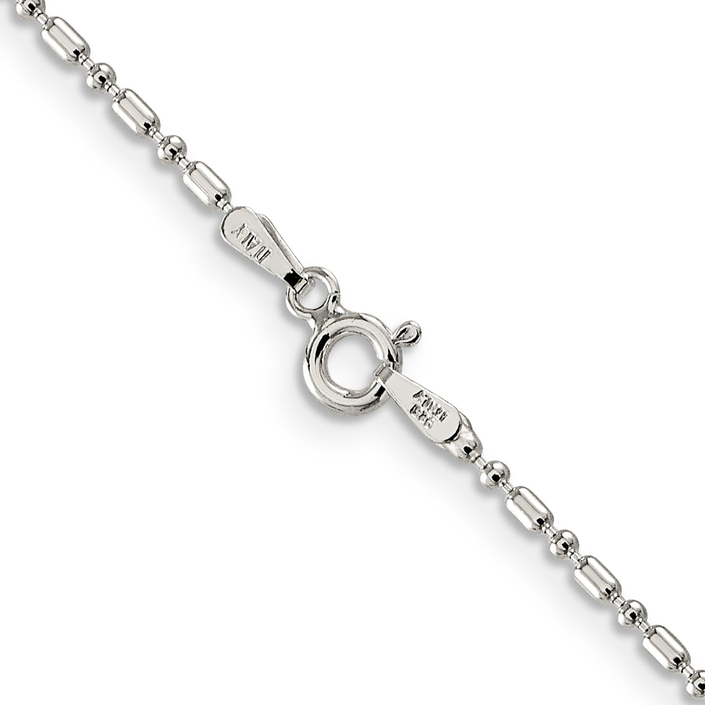 24 Inch Sterling Silver 1.5mm Fancy Beaded Chain