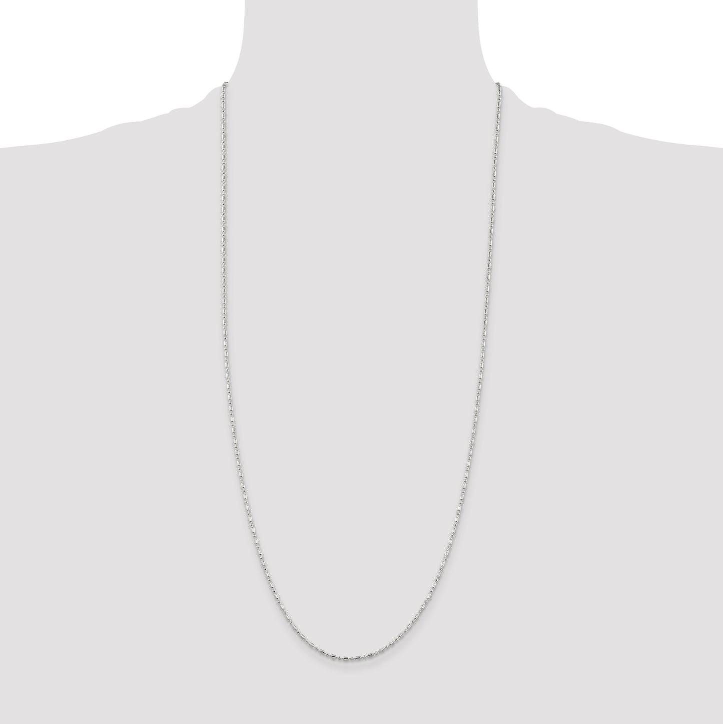 30 Inch Sterling Silver 1.5mm Fancy Beaded Chain